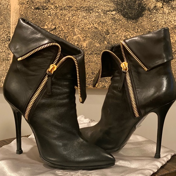 GIUSEPPE ZANOTTI Fold-Over Zip Stiletto Ankle Boot - Picture 1 of 11